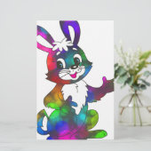 psychedelische esster bunny briefpapier (Staand voorkant)