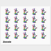 psychedelische esster bunny ronde sticker (Vel)