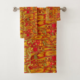 Psychedelische etnische veren bad handdoek
