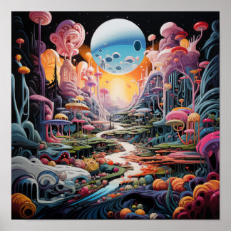 Psychedelische Fantasie Poster
