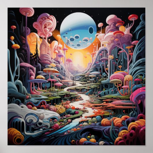 Psychedelische Fantasie Poster (Voorkant)