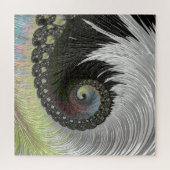 Psychedelische Fantasy Spiral Groovy Fractal Art Legpuzzel (Horizontaal)