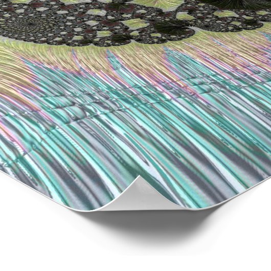 Psychedelische Fantasy Spiral Groovy Fractal Art Poster (Hoek)