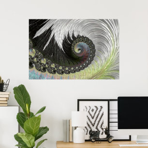 Psychedelische Fantasy Spiral Groovy Fractal Art Poster