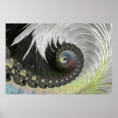 Psychedelische Fantasy Spiral Groovy Fractal Art Poster (Voorkant)