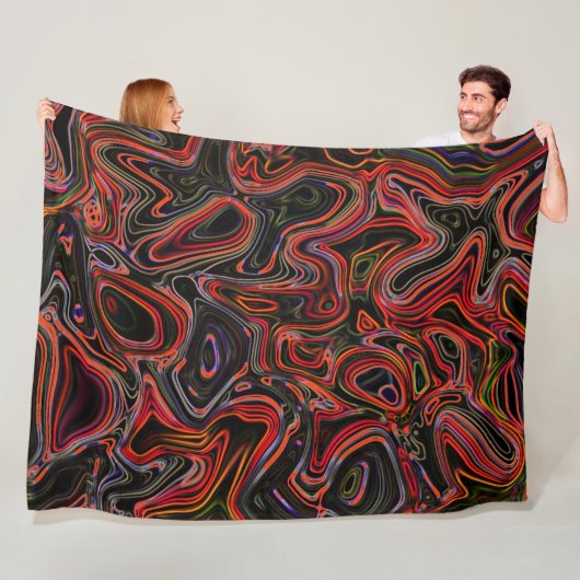 Psychedelische Farbwirbel - Kuschelige Decke Fleece Deken (In situ)