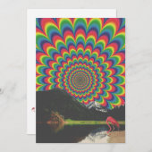  psychedelische flamingo collage Natuur Feestdagenkaart (Voorkant / Achterkant)