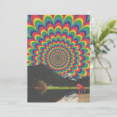  psychedelische flamingo collage Natuur Feestdagenkaart (Staand voorkant)