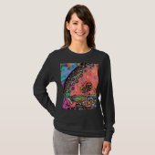 Psychedelische Flammarion Gravure Trippy Regenboog T-shirt (Voorkant volledig)
