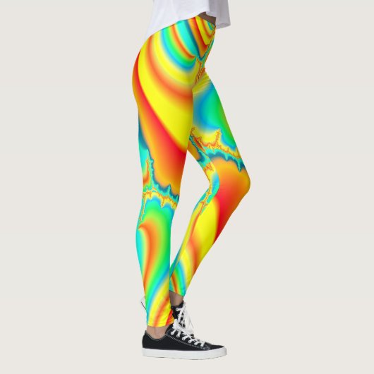 Psychedelische fractal kleurrijke custom leggings (Rechts)