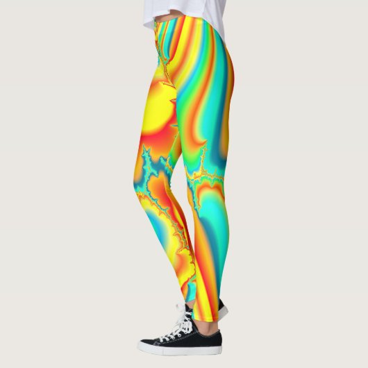 Psychedelische fractal kleurrijke custom leggings (Links)