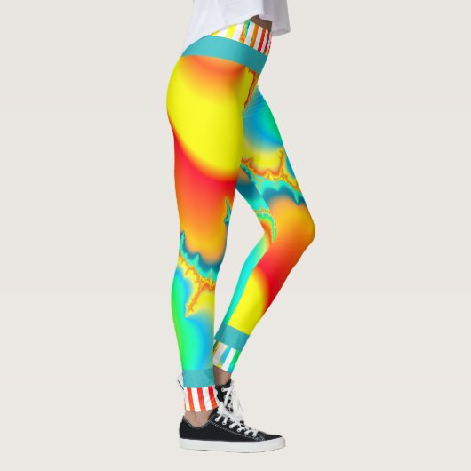 Psychedelische fractal kleurrijke modern leggings (Rechts)