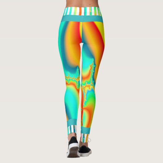 Psychedelische fractal kleurrijke modern leggings (Achterkant)
