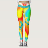 Psychedelische fractal kleurrijke modern leggings (Voorkant)