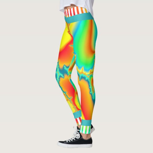 Psychedelische fractal kleurrijke modern leggings (Links)