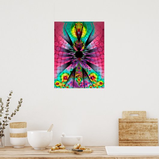 Psychedelische fractal kunst poster (Keuken)