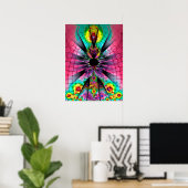 Psychedelische fractal kunst poster (Thuiskantoor)