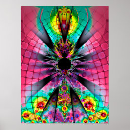 Psychedelische fractal kunst poster