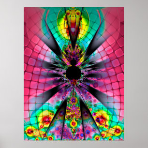 Psychedelische fractal kunst poster