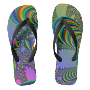 Psychedelische fractal uit de jaren 60 teenslippers