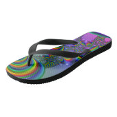 Psychedelische fractal uit de jaren 60 teenslippers (Schuin)