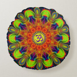Psychedelische Fractale Kaleidoscoop Om Rond Kussen