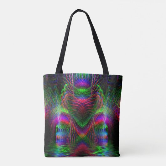 Psychedelische fractale liefde tote bag (Achterkant)