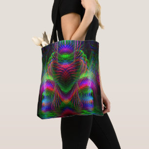 Psychedelische fractale liefde tote bag