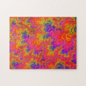 Psychedelische Funky Hippie Boho Neon Regenboog Fr Legpuzzel (Horizontaal)