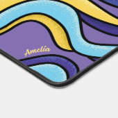 Psychedelische Funky Kleurrijke Golven Retro Moder Bureaumat (Hoek)