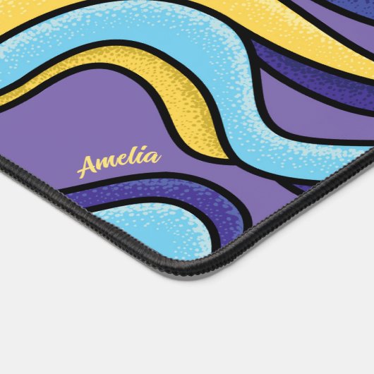 Psychedelische Funky Kleurrijke Golven Retro Moder Bureaumat (Hoek)