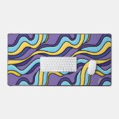 Psychedelische Funky Kleurrijke Golven Retro Moder Bureaumat (Keyboard & Muis)