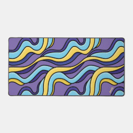 Psychedelische Funky Kleurrijke Golven Retro Moder Bureaumat