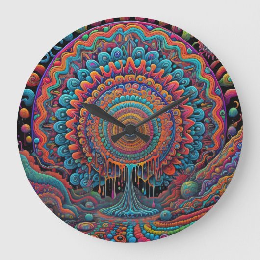 Psychedelische Geboorte van het Universum Kunst Grote Klok (Voorkant)