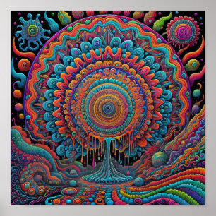 Psychedelische Geboorte van het Universum Kunst Poster
