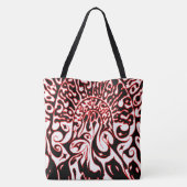 Psychedelische Geest - Zwart Wit en Rood Tote Bag (Achterkant)