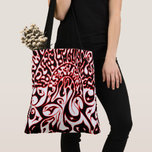 Psychedelische Geest - Zwart Wit en Rood Tote Bag