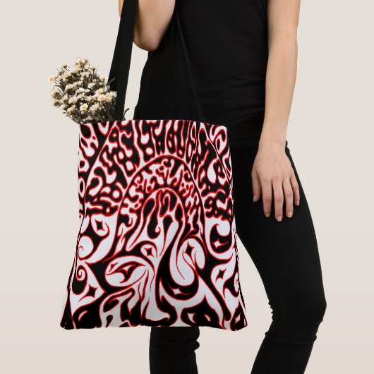 Psychedelische Geest - Zwart Wit en Rood Tote Bag (Dichtbij)