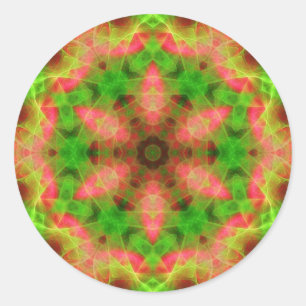 Psychedelische Geometrische Fluro Weave Sticker