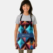 Psychedelische Geometrische Honingraat Blauw Patro Schort (Insitu)