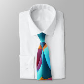 Psychedelische Geometrische Honingraat Blauw Patro Stropdas (Gebonden)