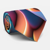 Psychedelische Geometrische Honingraat Blauw Patro Stropdas (Opgerold)