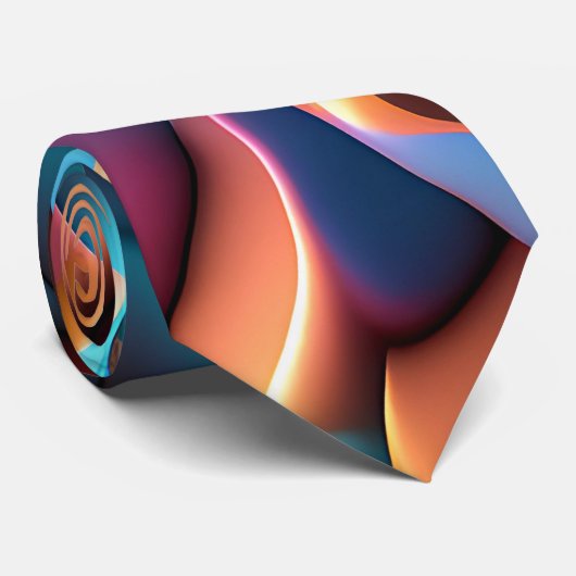 Psychedelische Geometrische Honingraat Blauw Patro Stropdas (Opgerold)