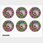 Psychedelische Geometrische Yin Yang Sticker (Vel)