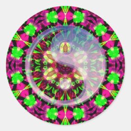 Psychedelische Geometrische Yin Yang Sticker