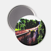 psychedelische Girona brug muur, Spanje Magneet (Voorkant / Achterkant)