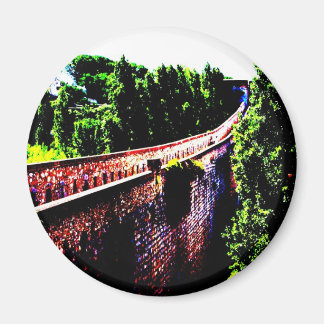 psychedelische Girona brug muur, Spanje Magneet