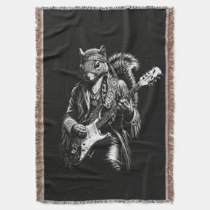 Psychedelische Gitaar Eekhoorn - Grappige Vintage Deken