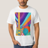 'Psychedelische gitaar' T-shirt (Voorkant)