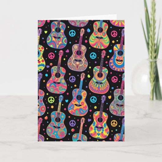 Psychedelische Gitaren Verjaardagskaart Kaart (Voorkant)